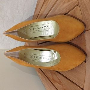 Bruno Magli Telma Suede Pointed-Toe Pumps in Tan (Size 6 1/2 B)